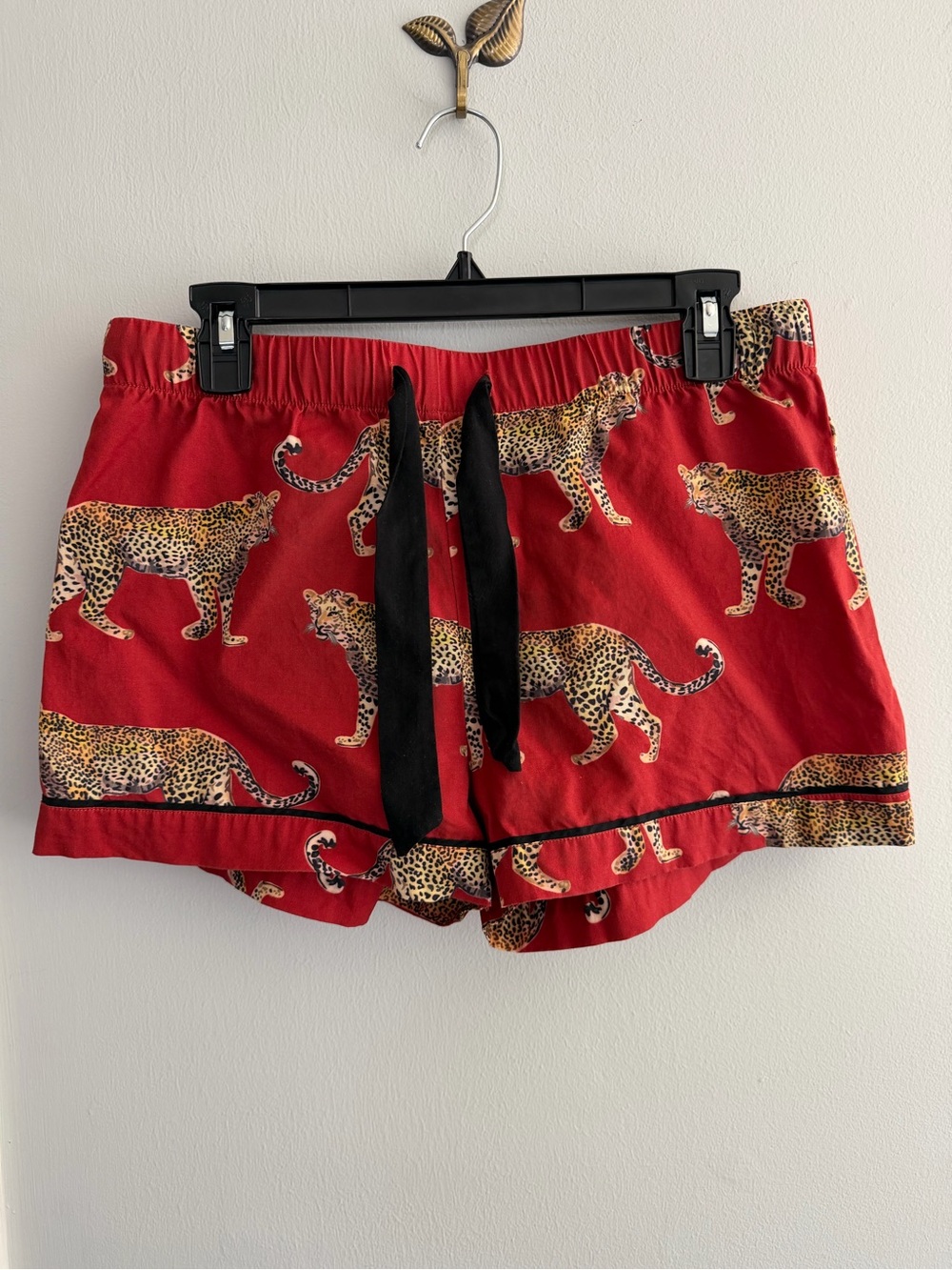 Katie Kime cheetah leopard graphic Lounge Shorts with wide fabric drawstring